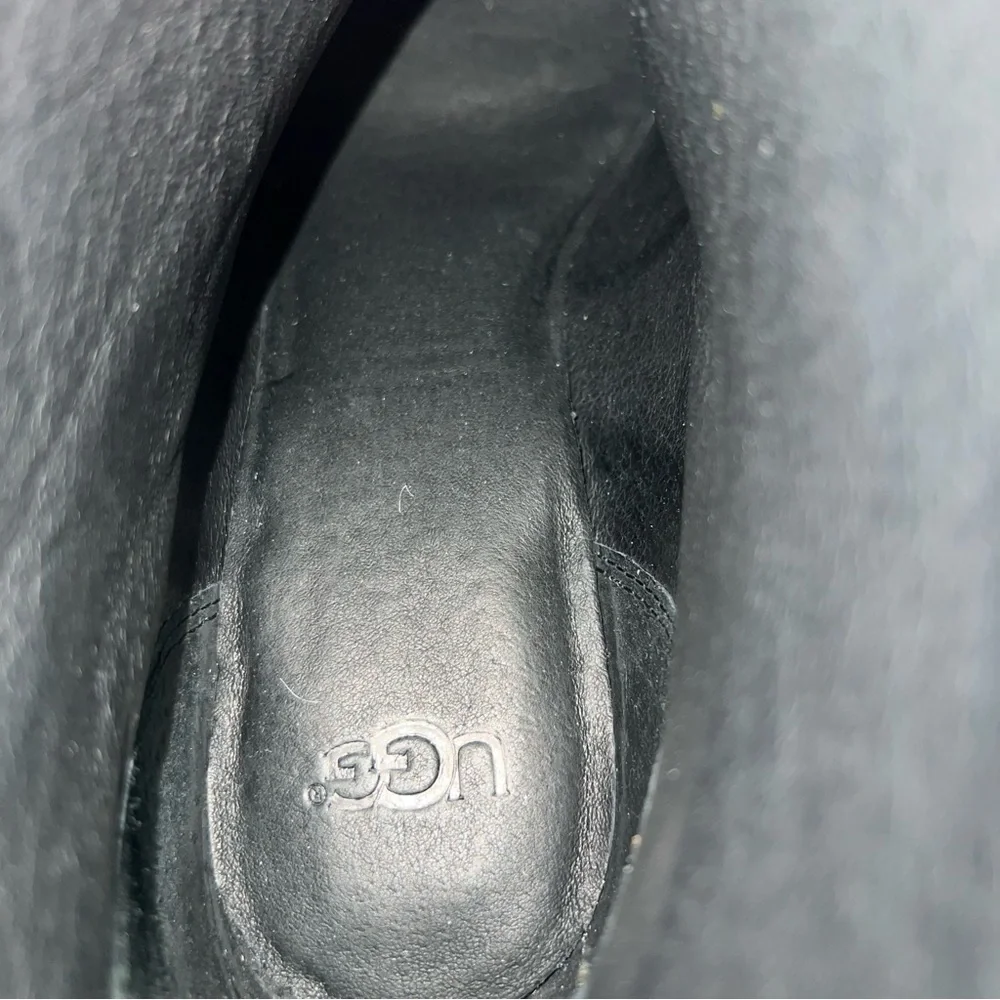 UGG Coldin Black Shearling Wedge Ankle Boots Size 11 - Picture 6 of 9